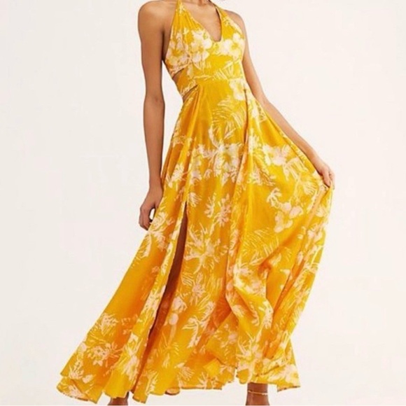 Free People Hawaii Honey Floral Women's Flowy Dress - Picture 2 of 7